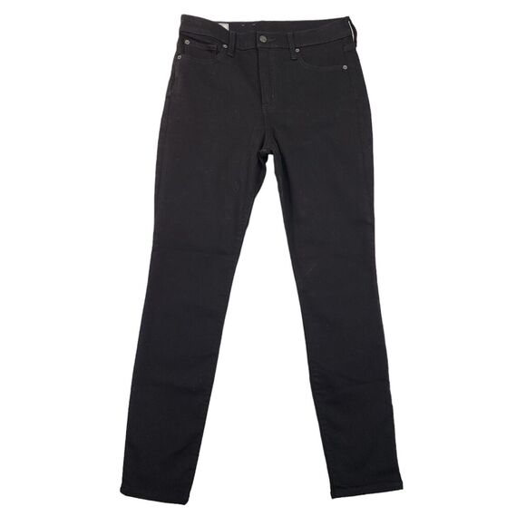 Gap True Skinny High Rise Jeans Womens Size 10 R Black Stretch - Picture 1 of 9